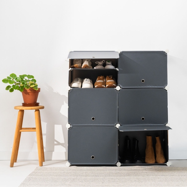 Portable Modular Shoe Cabinet InnovaGoods Grey 20 pairs